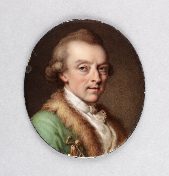 Miniaturporträt des Johann Heinrich Hurter als Email-Malerei auf Kupfer
