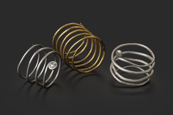 Silberne und goldene Spiralringe aus Thayngen-Wippel und Löhningen aus der Bronzezeit