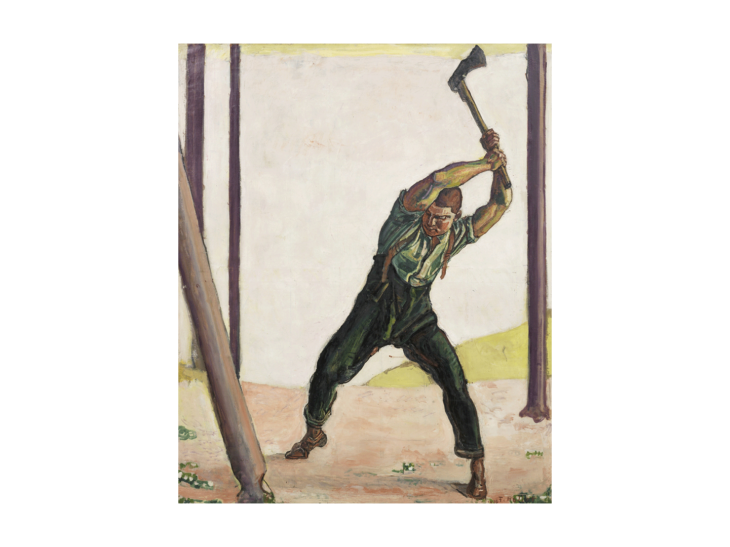 Ein Ölgemälde von Ferdinand Hodler mit dem Titel "Der Holzfäller" aus dem Jahr 1910