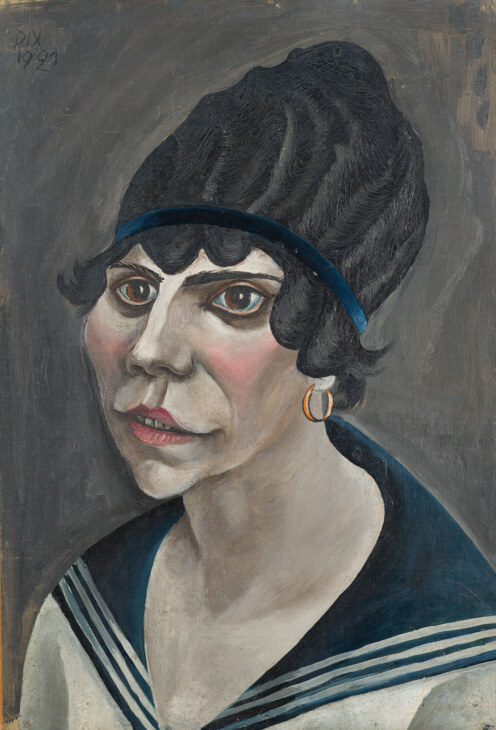 Portrait einer Frau mit Matrosenanzug von Otto Dix